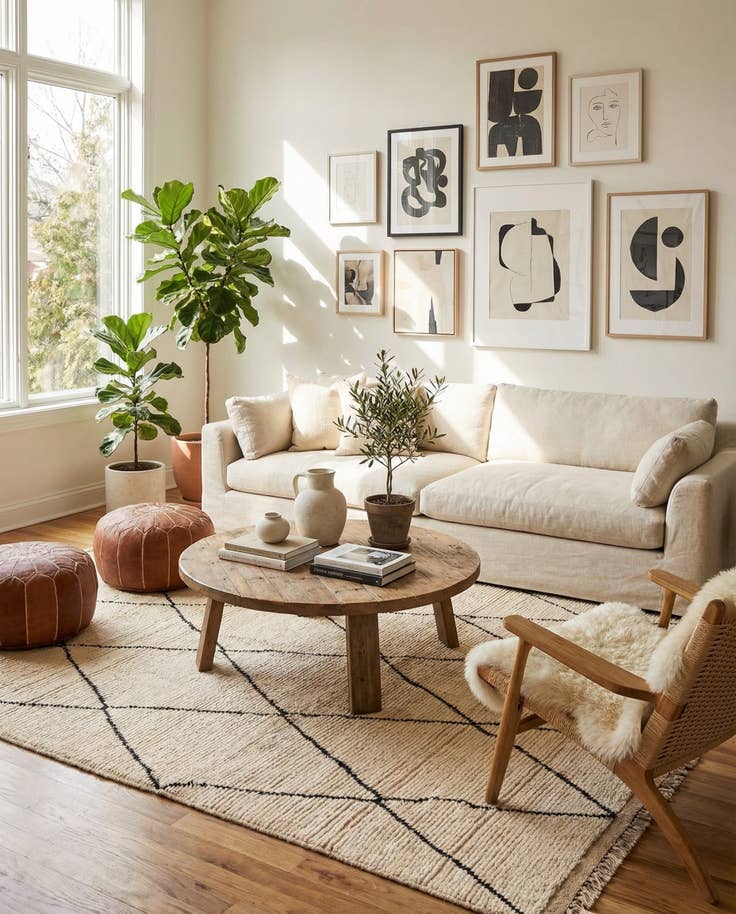 Detail image of 6' 5 x 9' Hand Knotted Moroccan Wool Rug