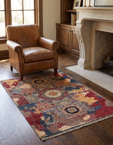 3' 4 x 5' Hand Knotted Mamluk Ziegler Rug