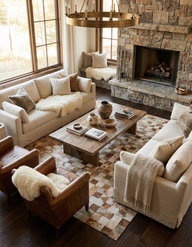 Detail image of  8' x 9' 11 Cowhide - Patchwork Rug