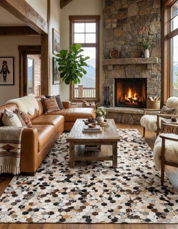5' 2 x 8' 2 Cowhide Rug
