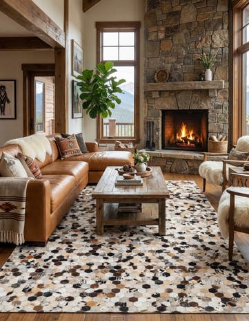 5' 2 x 8' 2 Cowhide Rug