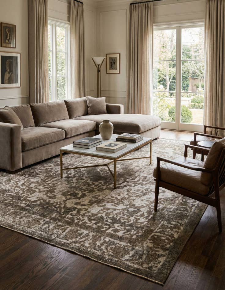 Detail image of 9' 6 x 12' 4  Hand Knotted Ultra Vintage Persian Wool Rug