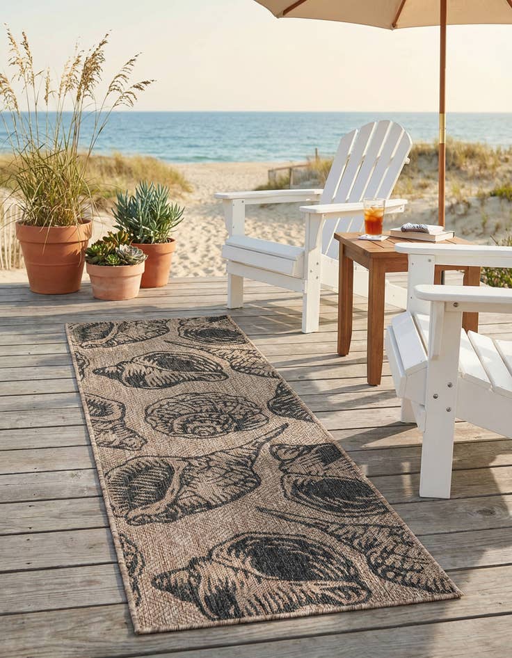Detail image of 2' x 6'  Washable Coastal Indoor / Outdoor Runner Rug