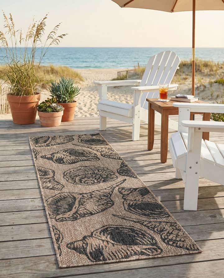 2' x 6' Easy-Clean Coastal Indoor / Outdoor Runner Rug
