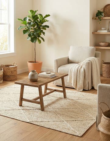4' 1 x 6' 1 Handmade Braided Jute Rug