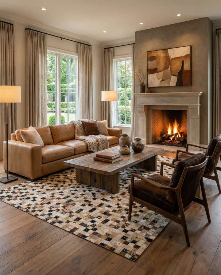 5' 2 x 8' 3 Cowhide - Patchwork Rug