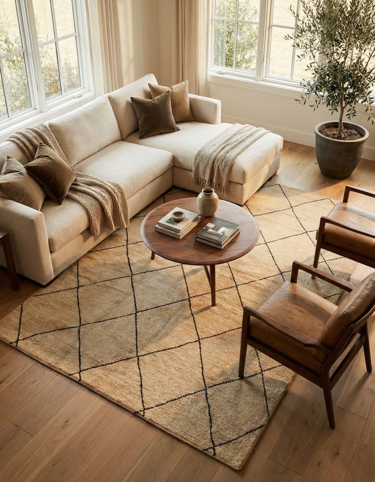 Detail image of 5' 6 x 8'  Hand Knotted Darya Wool Rug