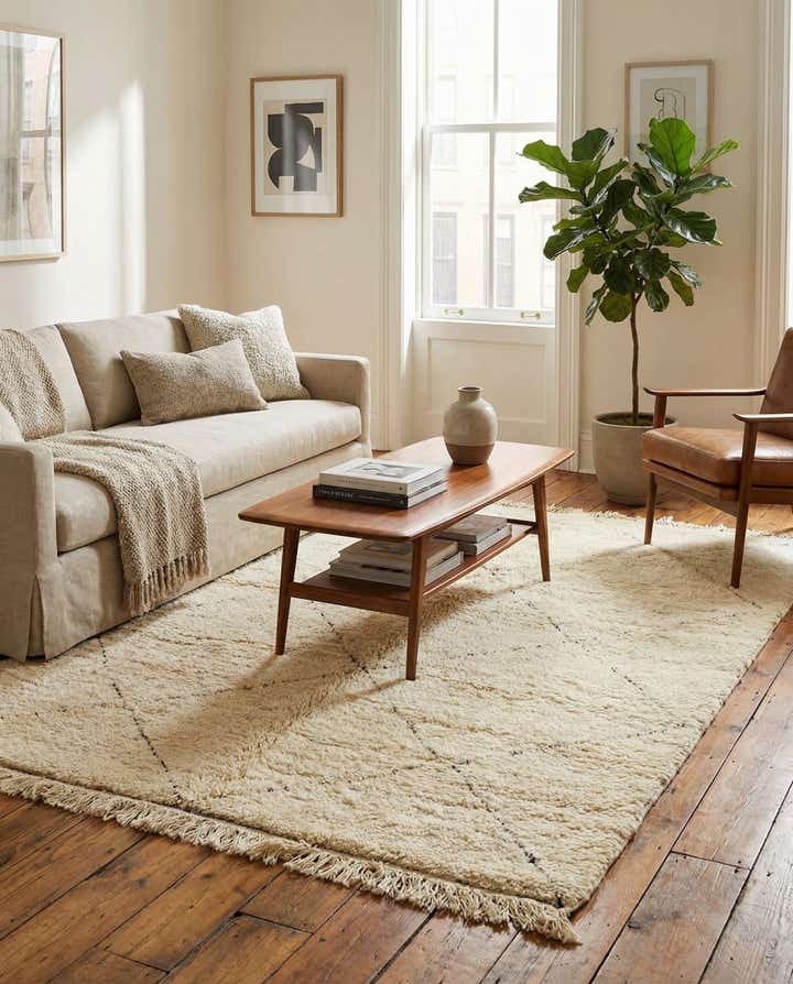 7' x 9' 7 Hand Knotted Moroccan Wool Rug