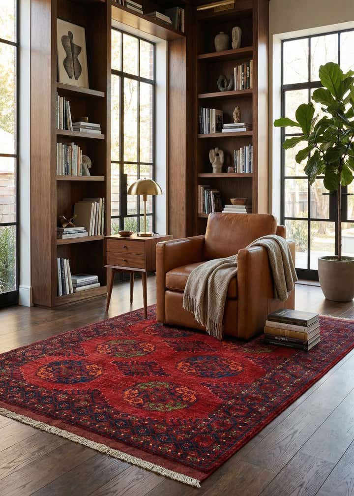 5' 9 x 7' 10 Ersari Afghan Wool Rug