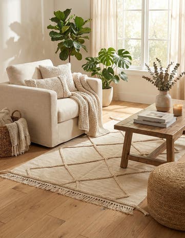 3' 6 x 5' 1 Hand Knotted Moroccan Wool Rug