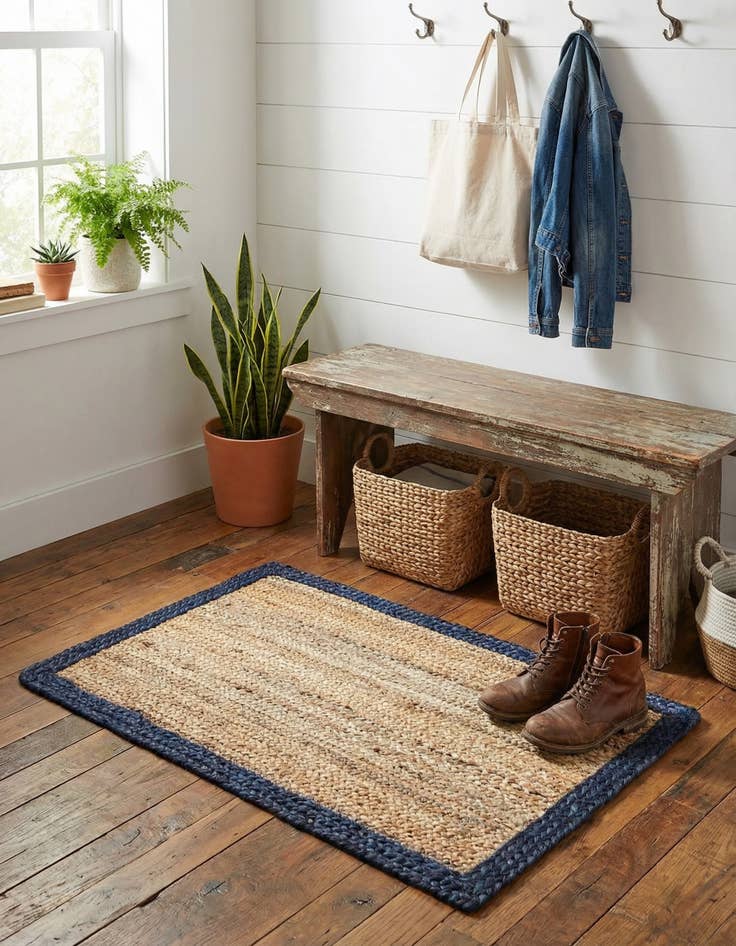 Detail image of 2' x 3' 1  Hand Braided Jute Rug