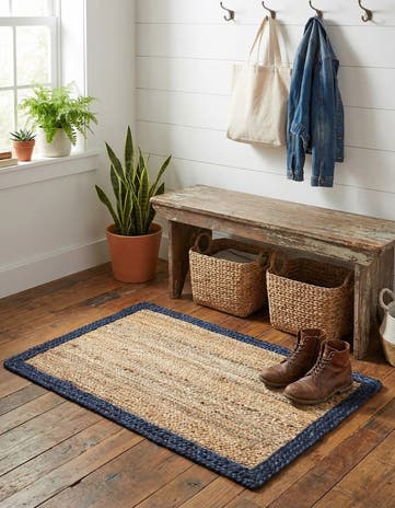 2' x 3' 1 Handmade Braided Jute Rug