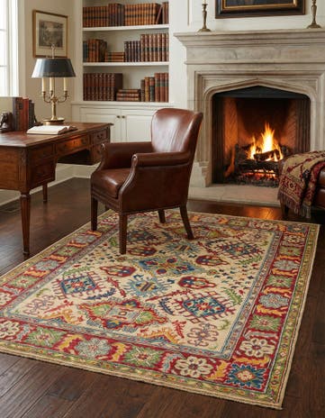 5' x 6' 8 Hand Knotted Kazak Rug