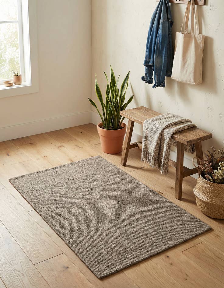 Detail image of 2' x 3' 3  Hand Braided Flatweave Cotton Dhurrie Wool Rug