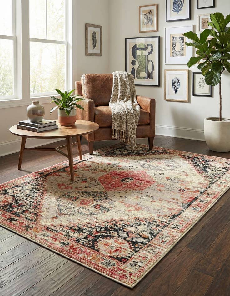 Detail image of 4' x 6' Easy-Clean Traditional Indoor / Outdoor Rug