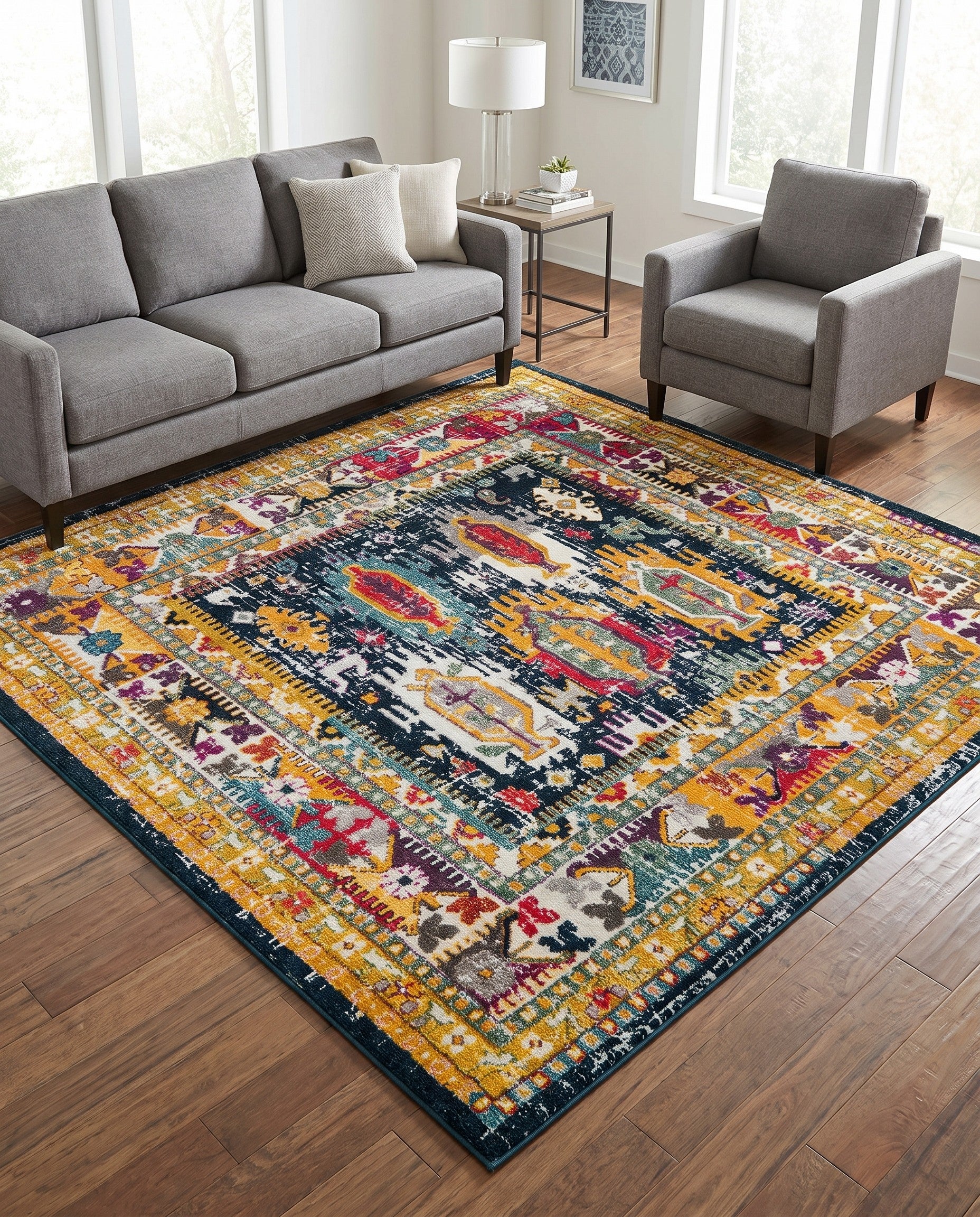 Navy Blue Carrington Square Rug