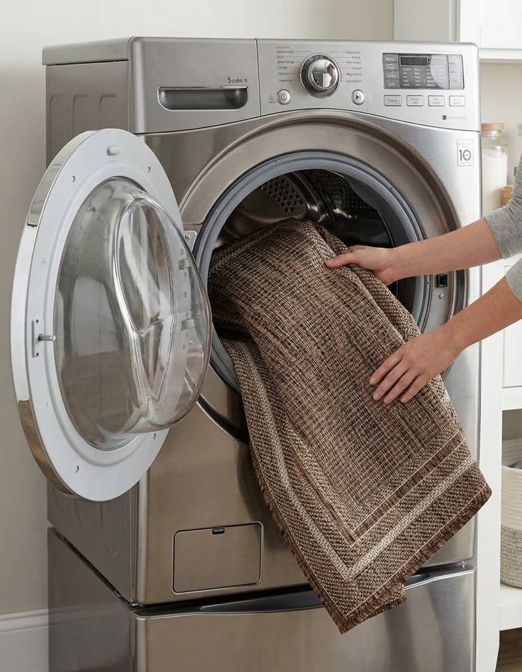 Detail image of 2' x 3' 1  Washable Border Indoor / Outdoor Rug