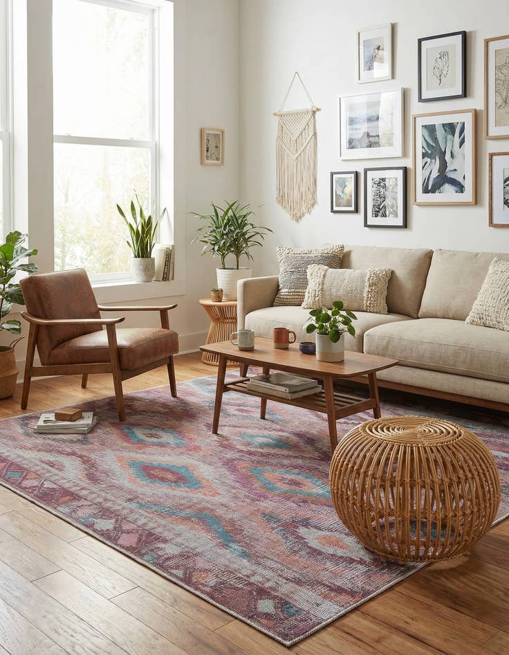 Detail image of 7' 3 x 7' 3  Washable Sisu Square Rug