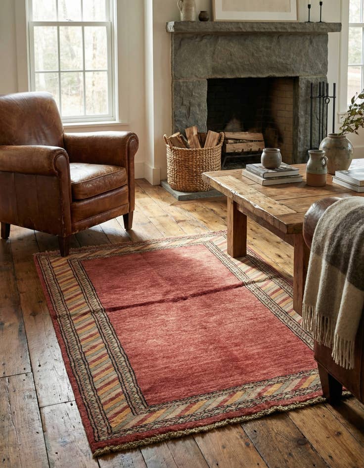 Detail image of  3' 2 x 4' 9  Hand Knotted Kashkuli Gabbeh Oriental Wool Rug