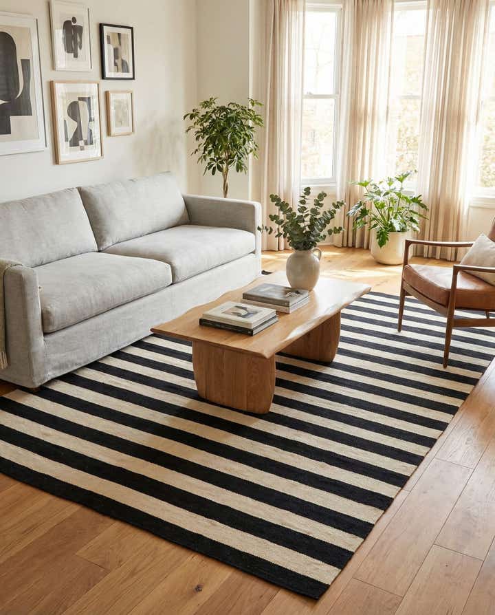 5' 6 x 8' 1 Hand Woven Kilim Modern Wool Rug