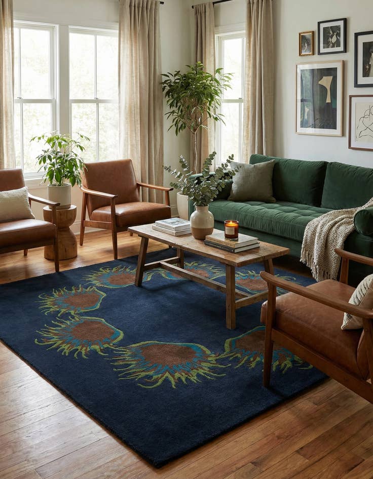 Detail image of 7' 7 x 7' 7 Luna Wool Square Rug