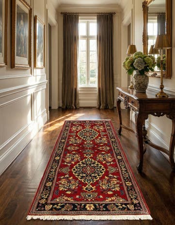 2' 9 x 6' 2 Hand Knotted Qom Persian Runner Rug