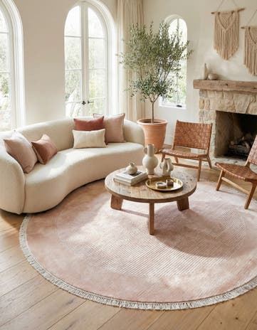 6' 7 x 6' 7 Hand Knotted Darya Wool Round Rug