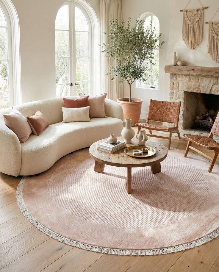 Detail image of 6' 7 x 6' 7 Hand Knotted Darya Wool Round Rug