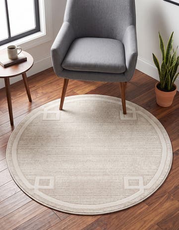 Beige Uptown Lenox Hill Round Rug