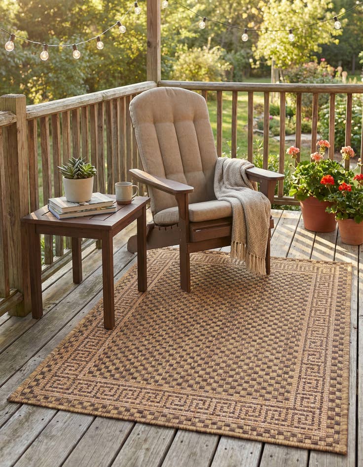 Detail image of  2' 2 x 3'  Washable Border Indoor / Outdoor Rug