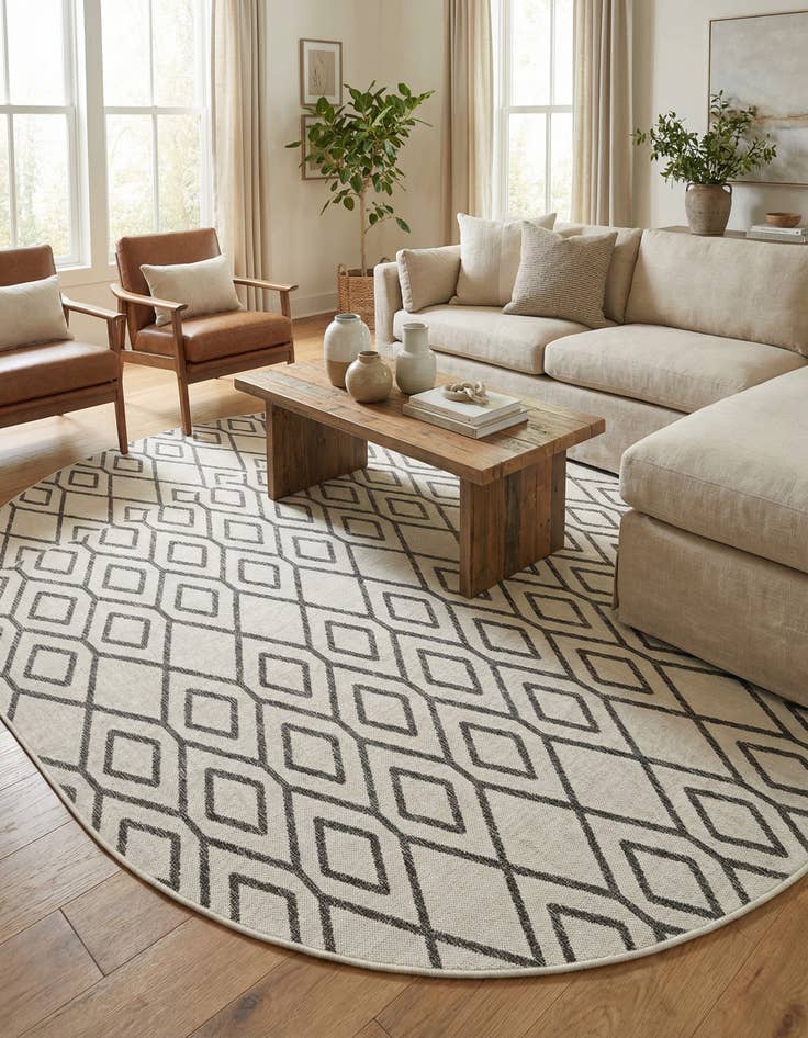 Detail image of 7' 10 x 10'  Washable Jill Zarin Turks and Caicos Indoor / Outdoor Oval Rug