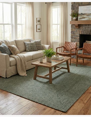 7' 10 x 10' Handmade Tweed Braided Jute Rug