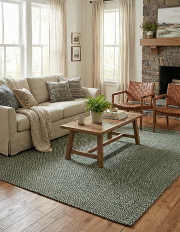 7' 10 x 10' Handmade Tweed Braided Jute Rug