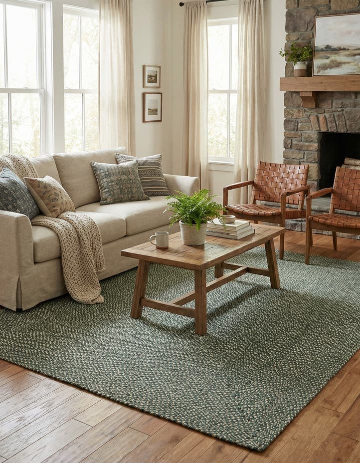 7' 10 x 10' Handmade Tweed Braided Jute Rug