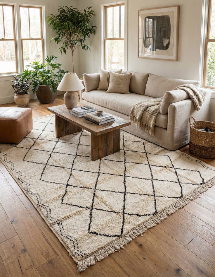 Detail image of 7' 11 x 10' 1  Hand Knotted Moroccan Wool Rug