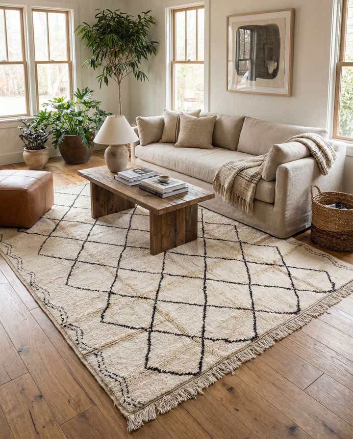 7' 11 x 10' 1 Hand Knotted Moroccan Wool Rug