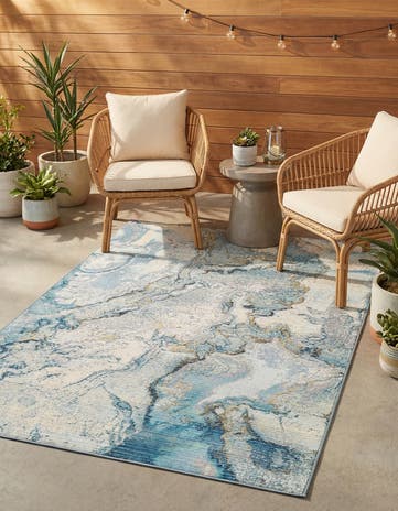 4' x 6' Easy-Clean Modern Indoor / Outdoor Rug