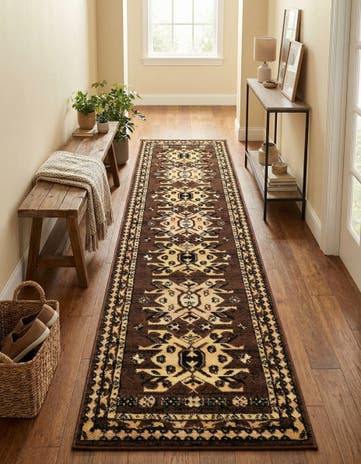 Brown Heris Runner Rug