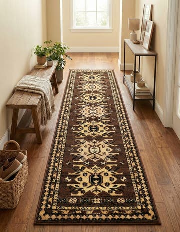 Brown Heris Runner Rug