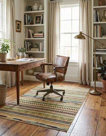 2' 9 x 3' 11 Hand Knotted Modern Ziegler Rug