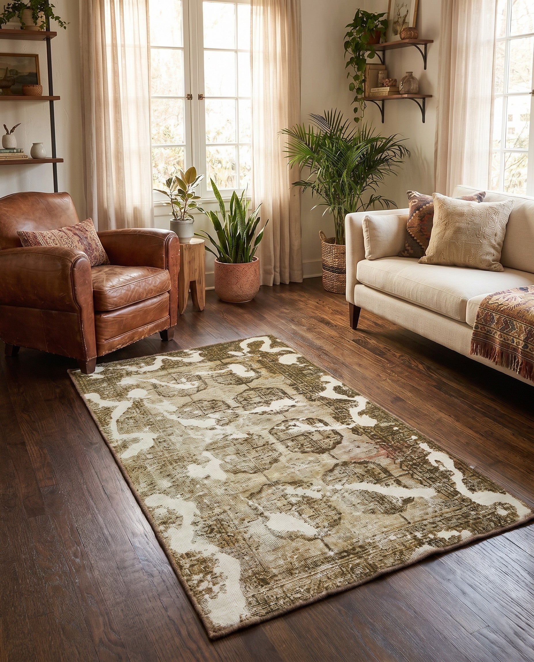 3' 6 x 6' Hand Knotted Ultra Vintage Persian Wool Rug