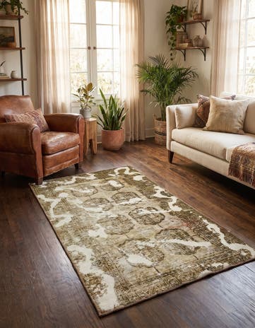 3' 6 x 6' Hand Knotted Ultra Vintage Persian Wool Rug