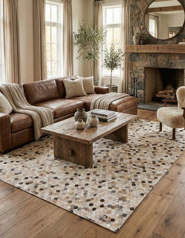 5' 4 x 7' 5 Cowhide Stocks Rug