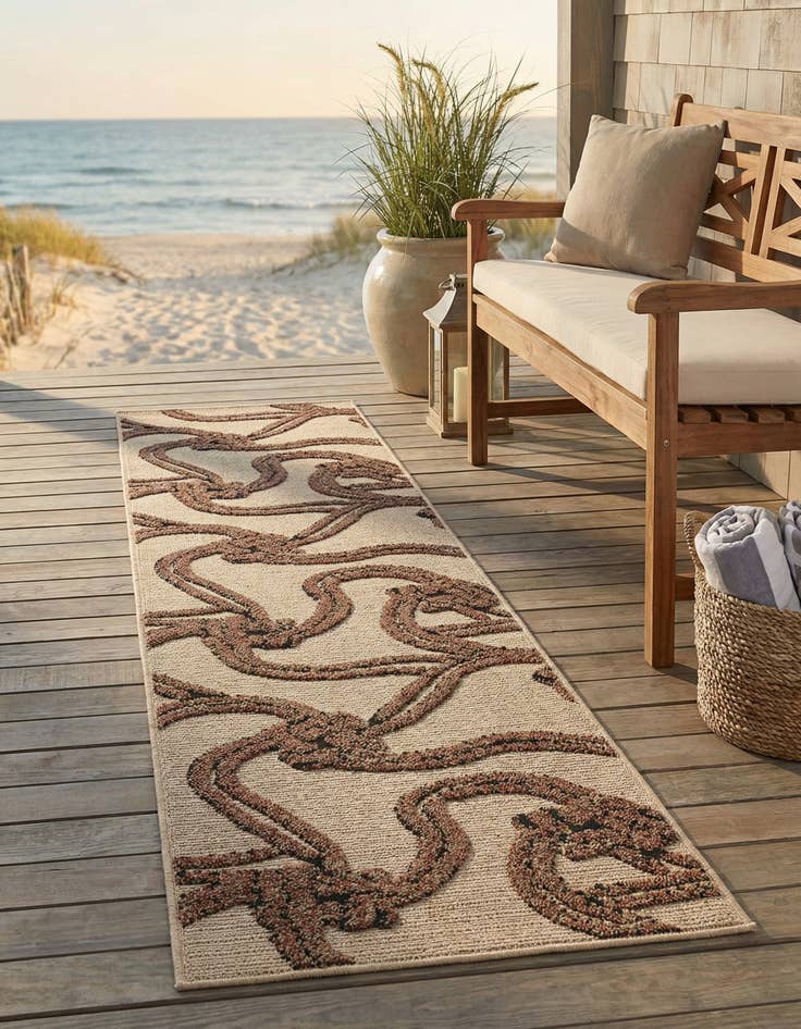 Detail image of 2' x 8'  Washable Coastal Indoor / Outdoor Runner Rug