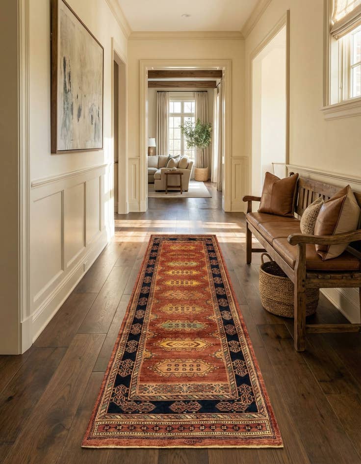 Detail image of 2' 7 x 9' 11 Luribaft Wool Runner Rug