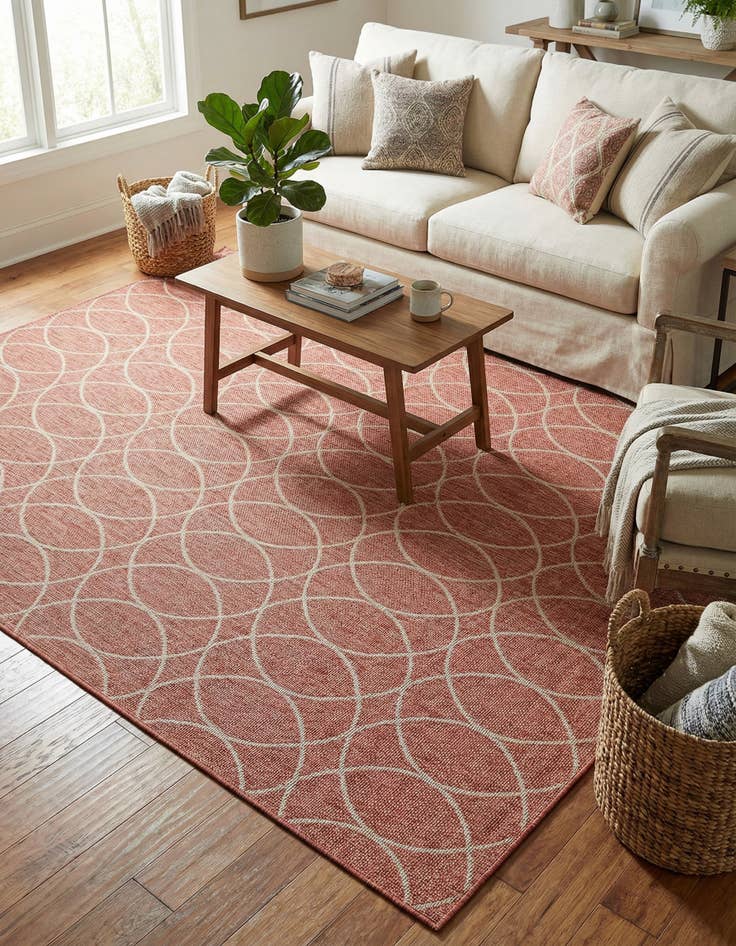 Detail image of 7' 10 x 11' Easy-Clean Trellis Indoor / Outdoor Rug
