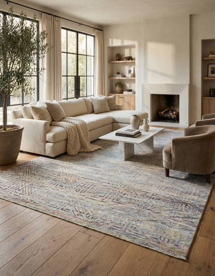 Detail image of 13' 2 x 15' 4  Hand Knotted Moroccan Wool Rug