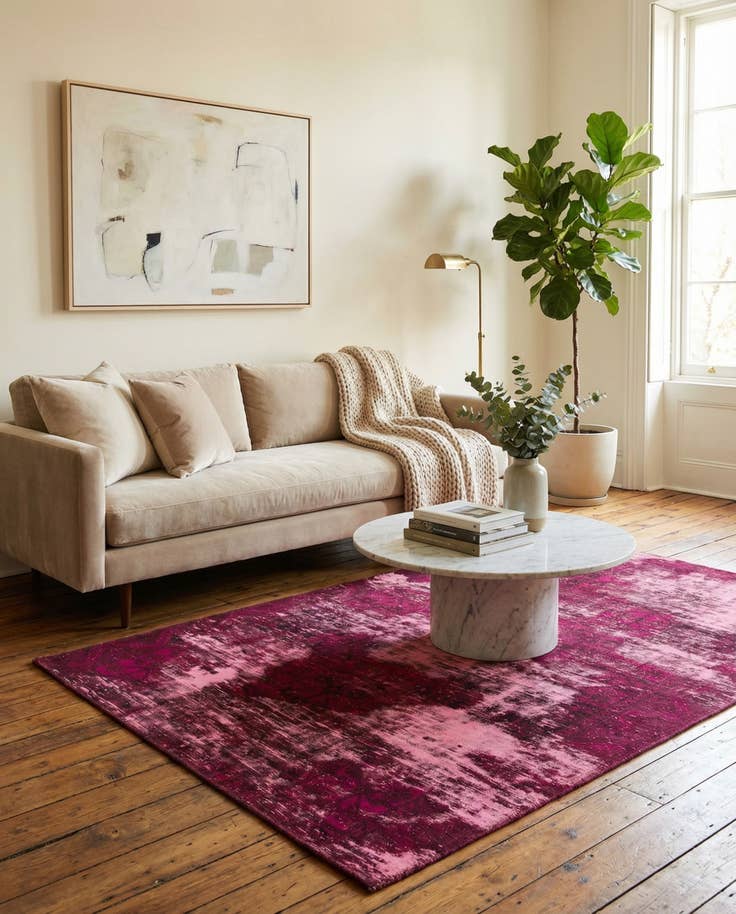 Detail image of 4' 7 x 7' 6 Hand Knotted Ultra Vintage Persian Wool Rug