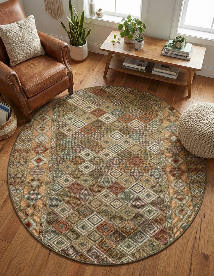 Detail image of 5' 3 x 5' 3 Easy-Clean Baja Indoor / Outdoor Round Rug