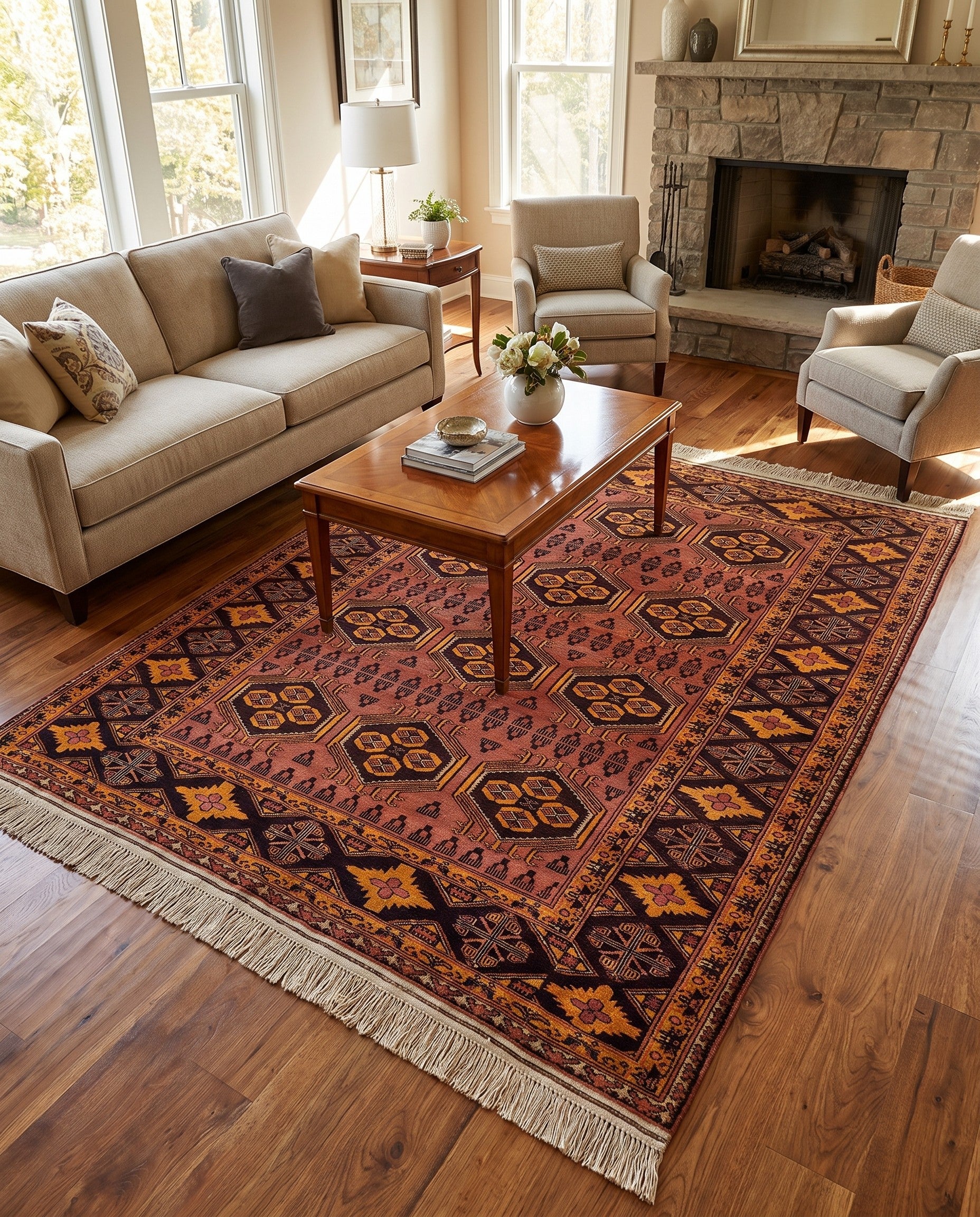 4' 11 x 6' 4 Hand Knotted Anatolian Oriental Wool Rug